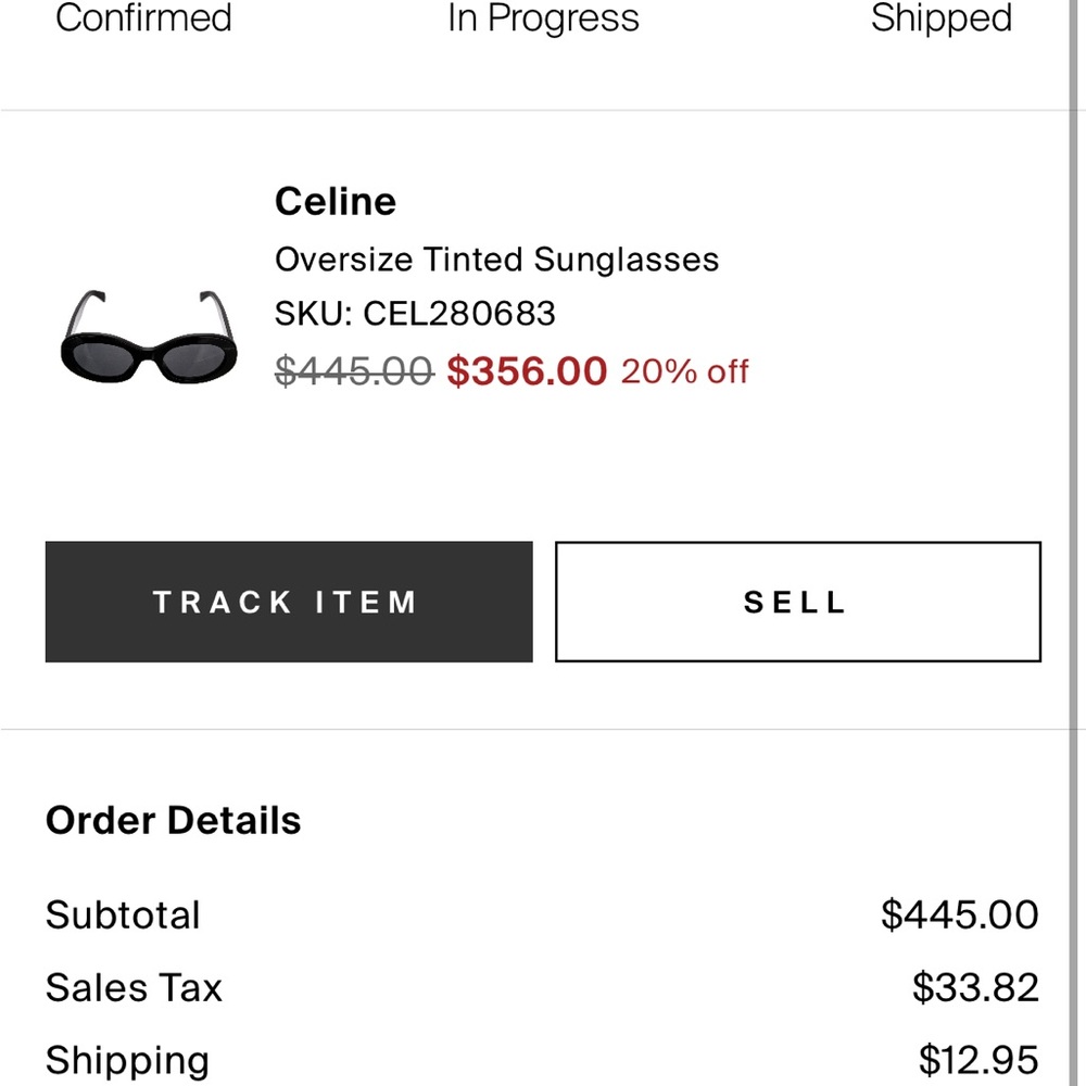 Celine Triomphe Oval Sunglasses in black acetate - Picture 5 of 6